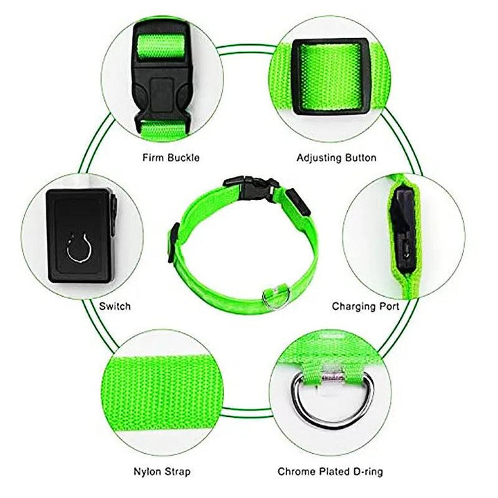 Adjustable LED Glowing Dog Collar - themiraclebrands.com