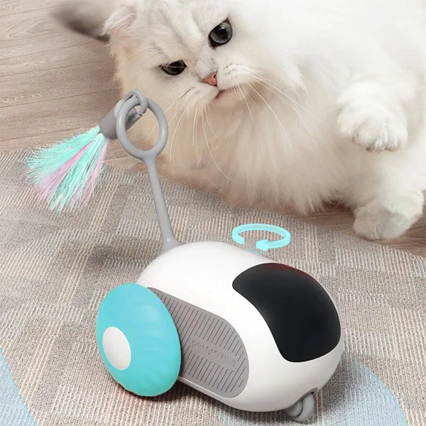 Interactive Remote-Controlled Sports Car Cat Toy with Feathers