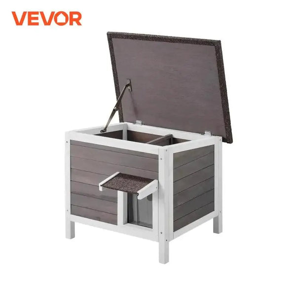 VEVOR Outdoor Cat House - Weatherproof Wooden Shelter