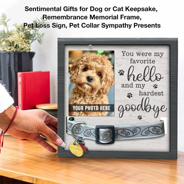 Pet Memorial Photo Frame - High-Quality Wood Keepsake Sympathy Gift