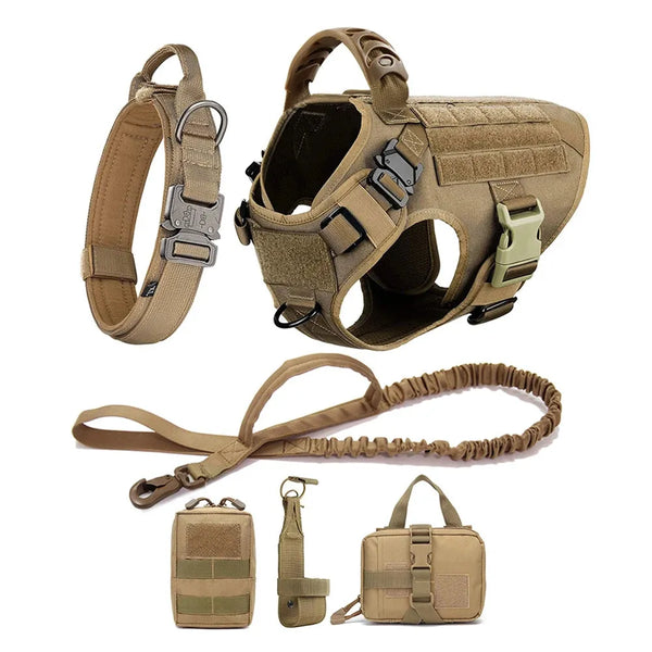 Large Dog Harness & Leash Set for German Shepherd & Malinois - Training Vest & Collar