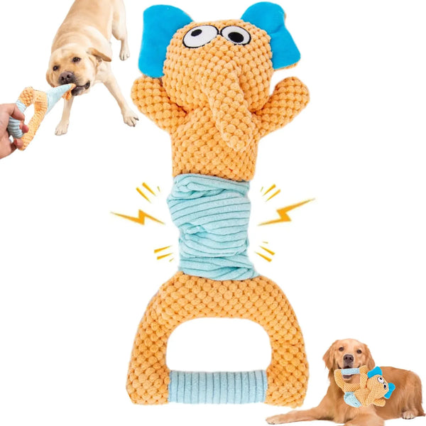 BIKIISEN Elephant Squeaky Tug Toy