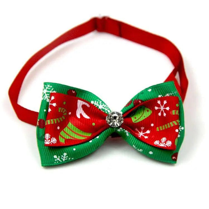 Adjustable Christmas Pet Collar with Bow Tie - themiraclebrands.com