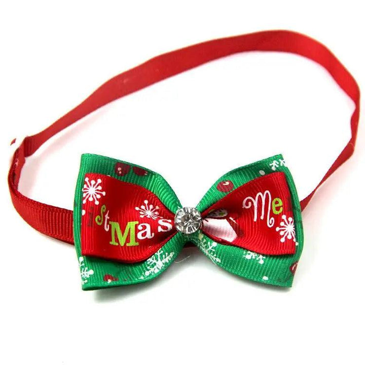 Adjustable Christmas Pet Collar with Bow Tie - themiraclebrands.com