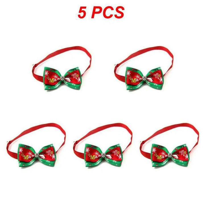 Adjustable Christmas Pet Collar with Bow Tie - themiraclebrands.com