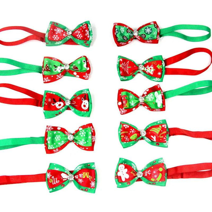 Adjustable Christmas Pet Collar with Bow Tie - themiraclebrands.com