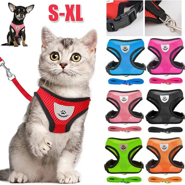 Adjustable Vest Harness with Lead Leash - themiraclebrands.com