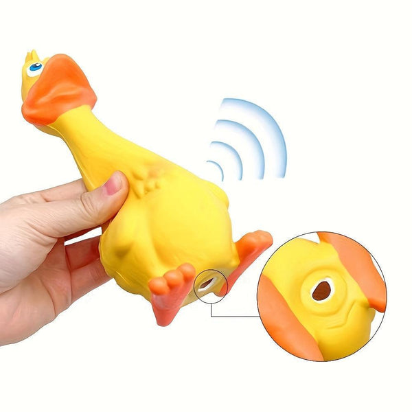 Duck/Chicken Chew Toy - Tough & Squeaky for Dogs