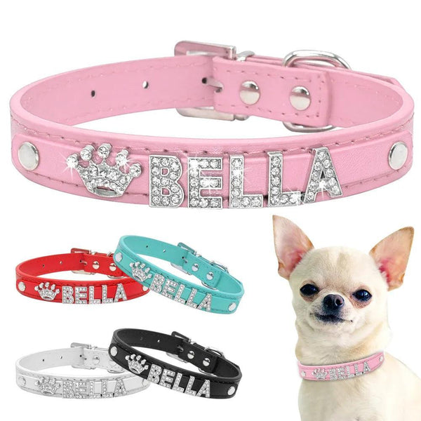 Bling Rhinestone Personalized Pet Collars - themiraclebrands.com