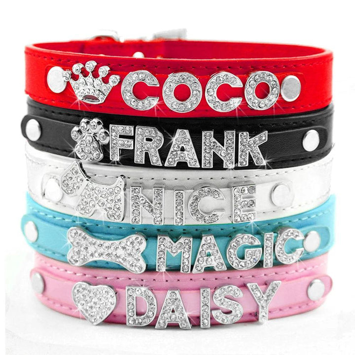 Bling Rhinestone Personalized Pet Collars - themiraclebrands.com