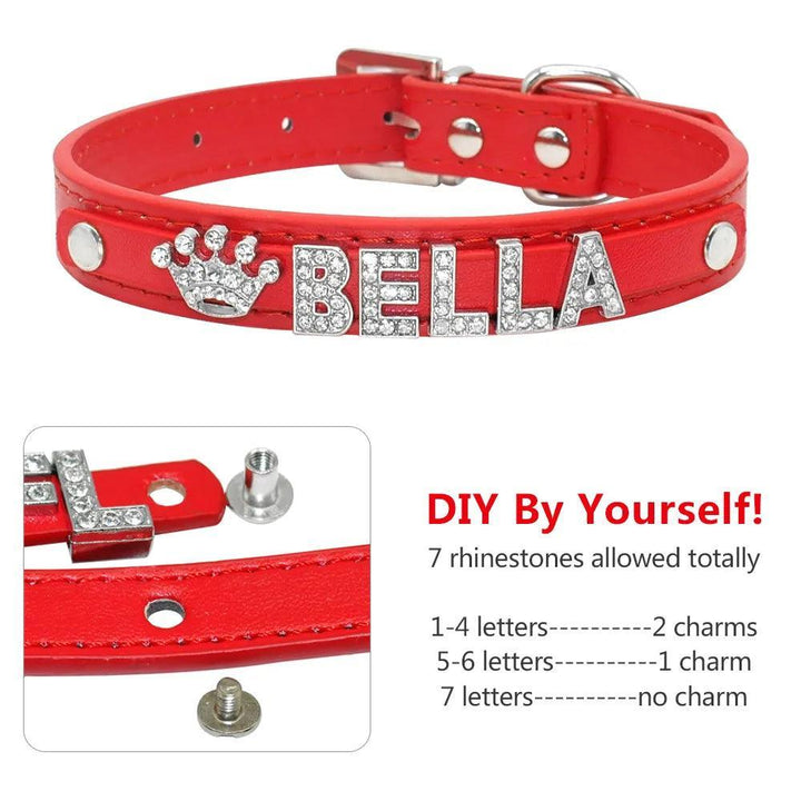 Bling Rhinestone Personalized Pet Collars - themiraclebrands.com