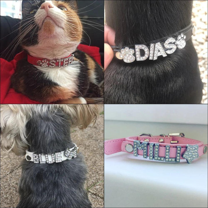 Bling Rhinestone Personalized Pet Collars - themiraclebrands.com