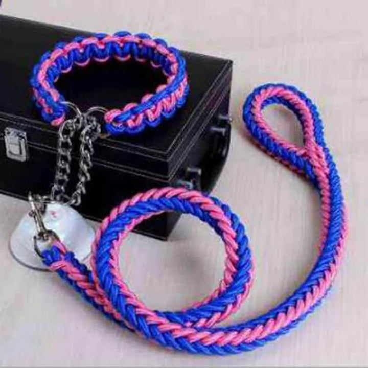 Double Strand Rope Dog Leash with Metal P Chain Buckle - themiraclebrands.com