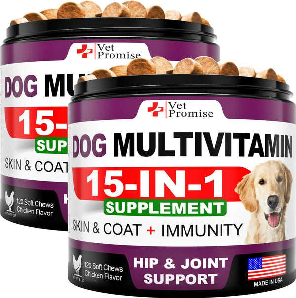 (2 Pack) 15-in-1 Dog Multivitamin with Glucosamine