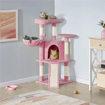 Cat Tree Tower with Condo, Basket & Toys - themiraclebrands.com