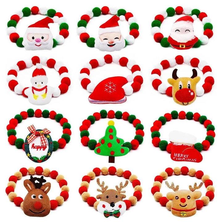 Christmas Dog Collar Necklace with Bowties 20pcs - themiraclebrands.com