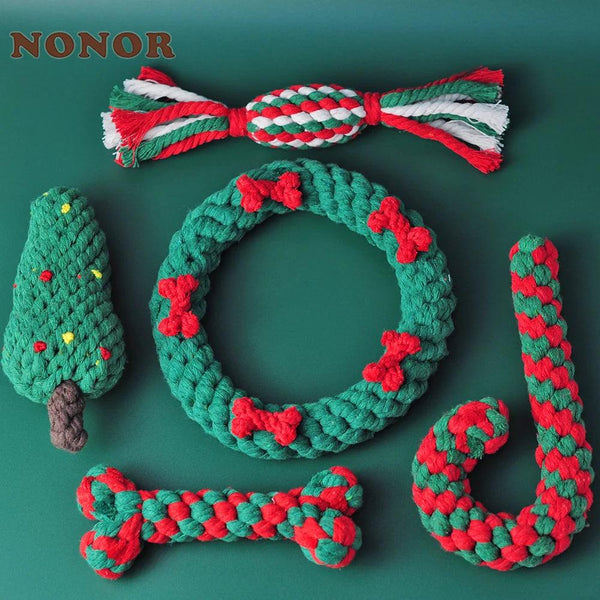 Christmas Pet Rope Cane Toy Interactive Fun - themiraclebrands.com