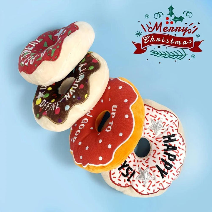 Christmas Plush Donut Pet Toy - themiraclebrands.com