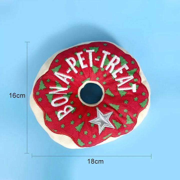 Christmas Plush Donut Pet Toy - themiraclebrands.com