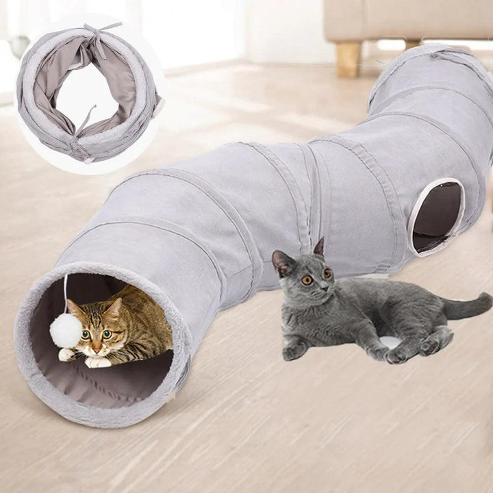 Collapsible Cat Tunnel 3-Way Play Tube Indoor Cats - themiraclebrands.com