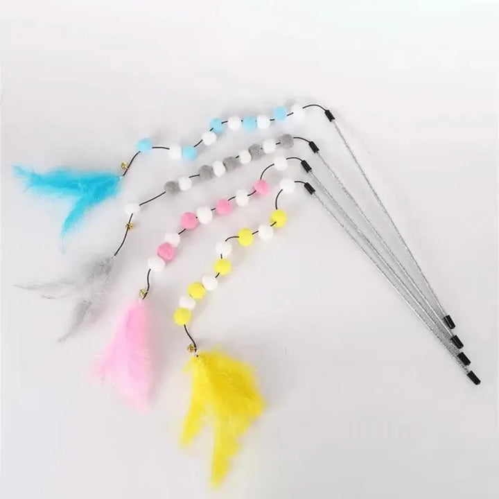 Color-Matching Pompon Cat Teaser Stick - themiraclebrands.com