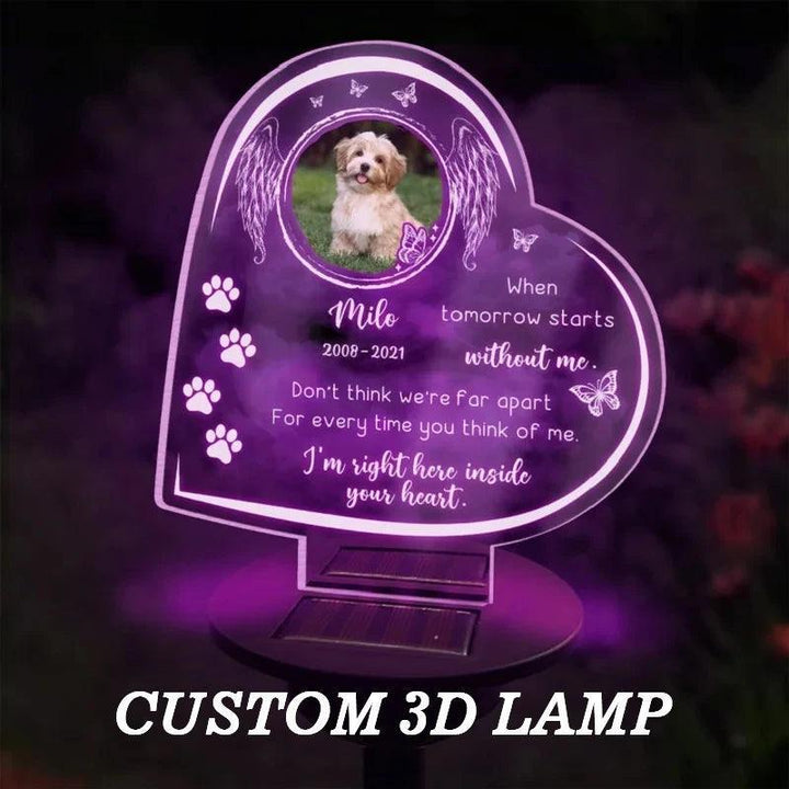 Custom 3D Lamp Pet Memorial Gifts Solar Light Base - themiraclebrands.com