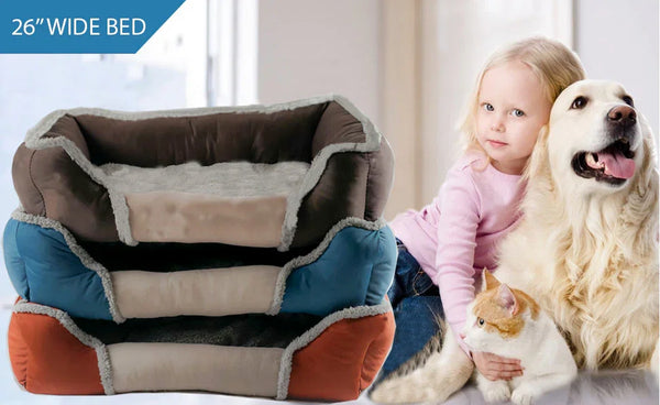 Soft Touch All Seasons Pet Bed 26" – Washable, Reversible Cushion