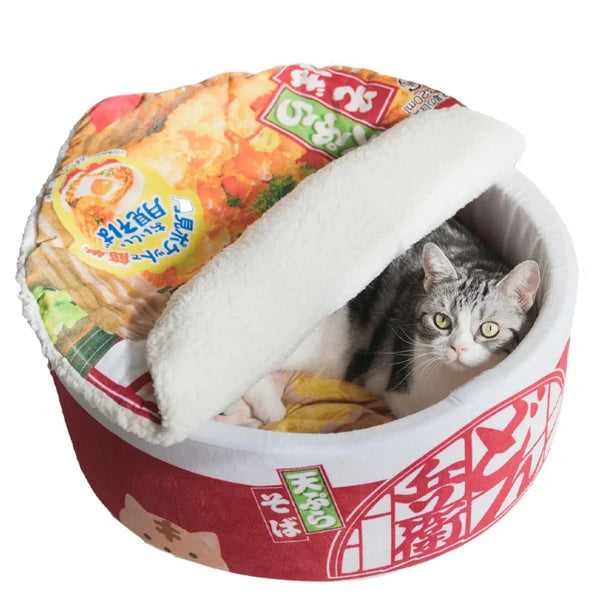 Ramen Plush Pet Bed with Removable Lid