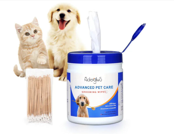 All-Purpose Pet Wipes with Aloe & Cotton Swabs – For Dogs & Cats