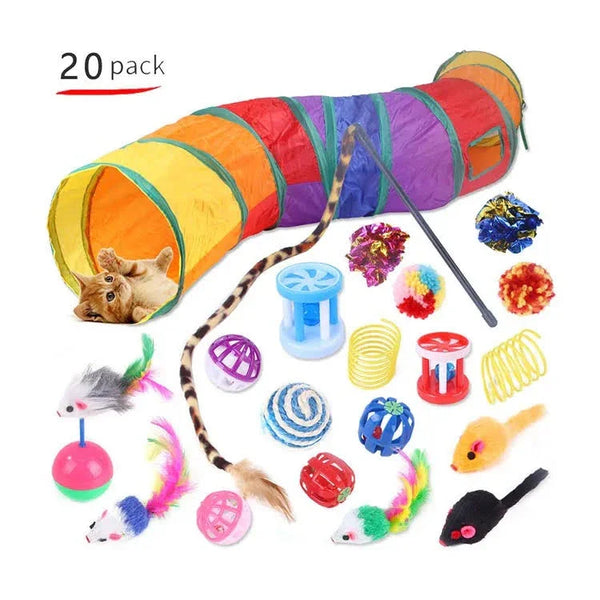 20 Pack Assorted Cat Toys Set for Indoor Play