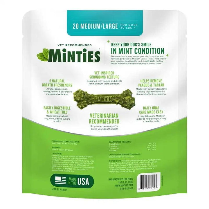 Dental Bone Treats - 20 Ct for Dogs 40+ lbs - themiraclebrands.com