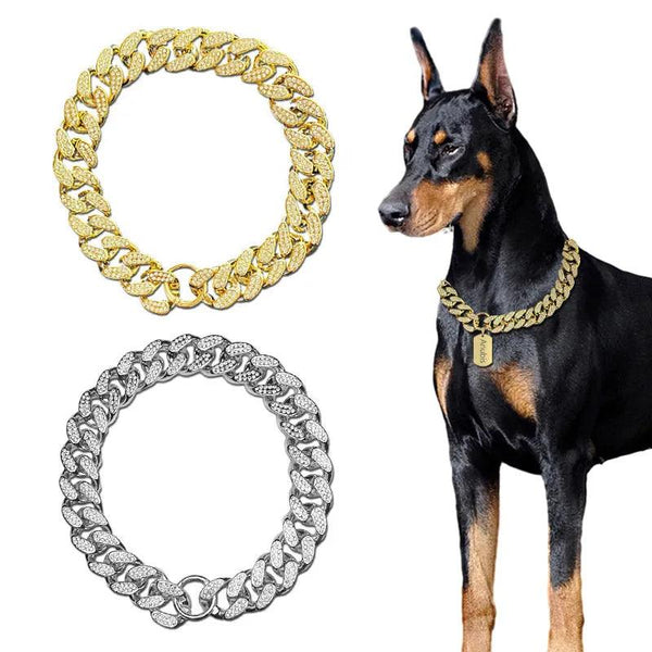 Diamond Inlay Dog Collar Stylish Pet Accessory - themiraclebrands.com