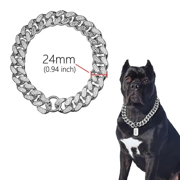 Diamond Inlay Dog Collar Stylish Pet Accessory - themiraclebrands.com
