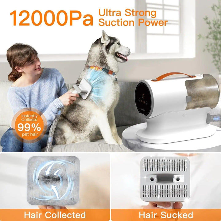 Dog Hair Vacuum Grooming Kit 12000Pa 2L Capacity - themiraclebrands.com