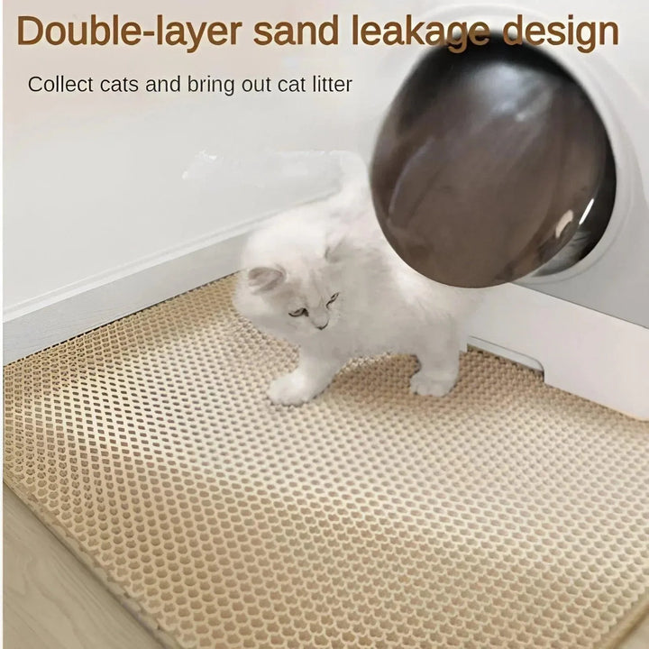 Double-layer Non-slip Cat Litter Mat with Filter Box - themiraclebrands.com