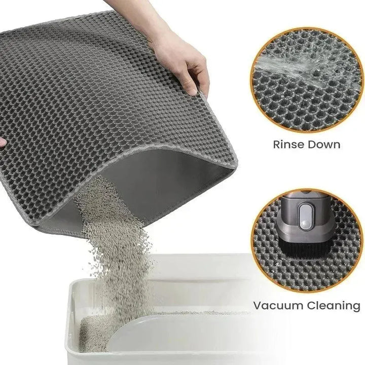 Double-layer Non-slip Cat Litter Mat with Filter Box - themiraclebrands.com