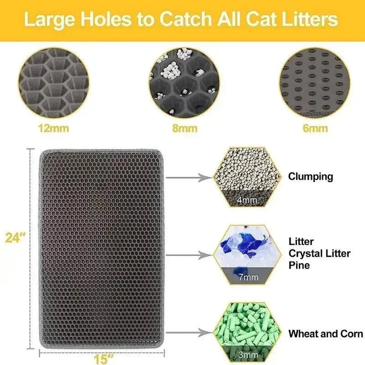 Double-layer Non-slip Cat Litter Mat with Filter Box - themiraclebrands.com
