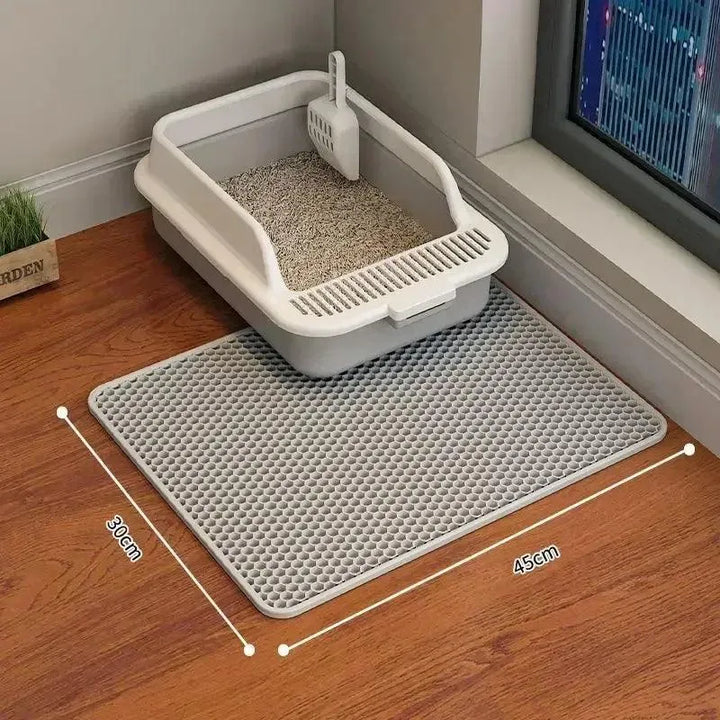 Double-layer Non-slip Cat Litter Mat with Filter Box - themiraclebrands.com