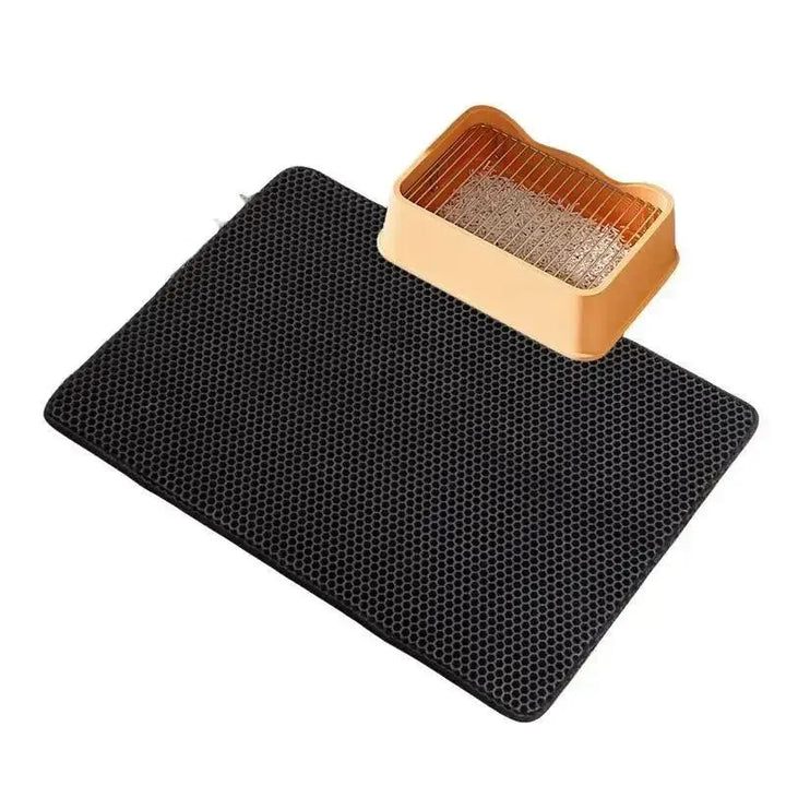 Double-layer Non-slip Cat Litter Mat with Filter Box - themiraclebrands.com