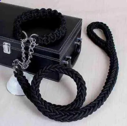 Double Strand Rope Dog Leash with Metal P Chain Buckle - themiraclebrands.com