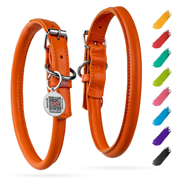 WAUDOG Ultra Soft Rolled Leather Dog Collar — Small Dogs