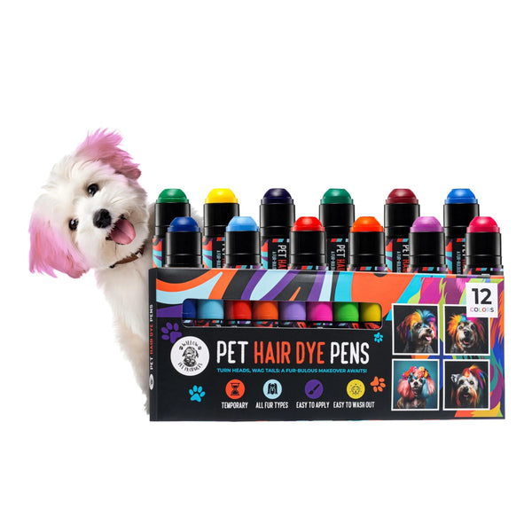 12-Color Dog Hair Dye Pen Set – Non-Toxic & Quick-Dry