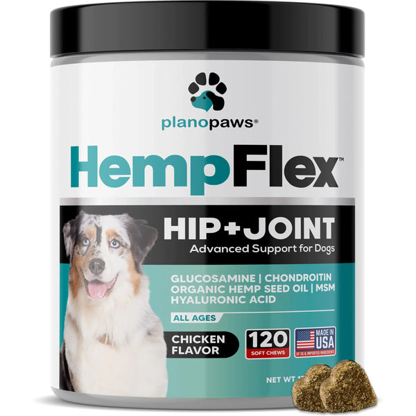 HempFlex Mobility Soft Chews for Dogs - 120 Hip & Joint Supplements