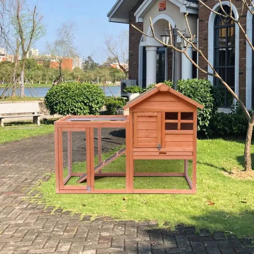 Easy Assemble Wooden Rabbit Hutch Chicken Coop Outdoor Cage