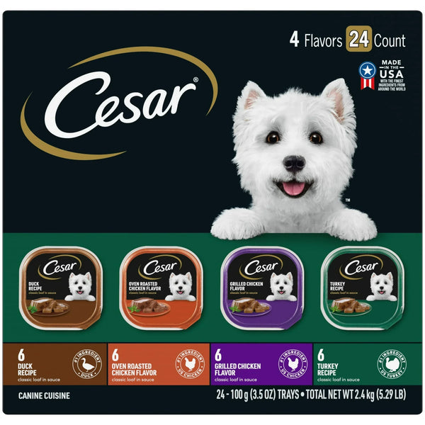 Cesar Wet Dog Food Variety Pack, 3.5 oz Trays (24 Pack)