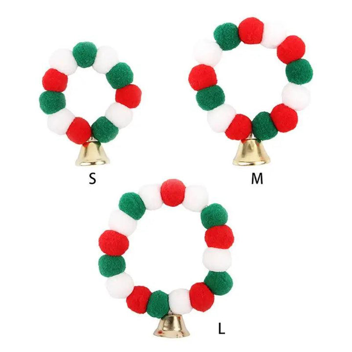 Festive Elastic Pet Christmas Collar with Plush Ball - themiraclebrands.com