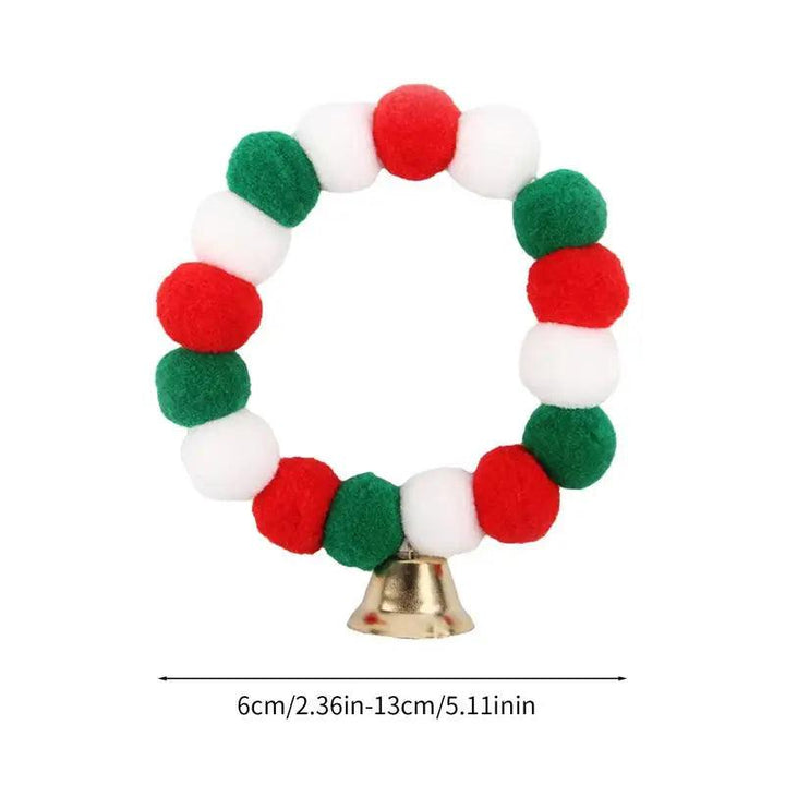 Festive Elastic Pet Christmas Collar with Plush Ball - themiraclebrands.com