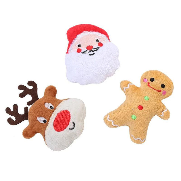 Festive Plush Catnip Toys, Santa, Elk, Gingerbread Man - themiraclebrands.com