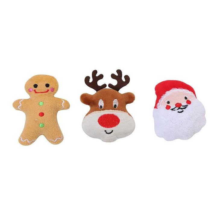 Festive Plush Catnip Toys, Santa, Elk, Gingerbread Man - themiraclebrands.com