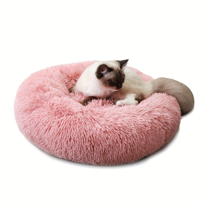 Cozy Donut Cuddler Pet Bed, Pink - themiraclebrands.com